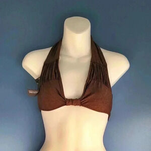 Kenneth Cole Reaction Brown Triangle Bikini Top with Removable Pads Size M